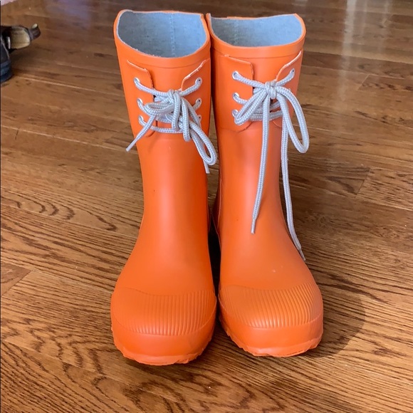 Nomad Footwear Shoes - Worn Once Orange Rain Boots with Tie!